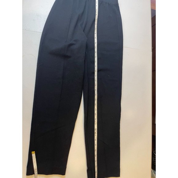 DINOVALIANO Womens Trousers Wool Pant Tapered Leg Elastic Waist Black Size 36 - Picture 6 of 10